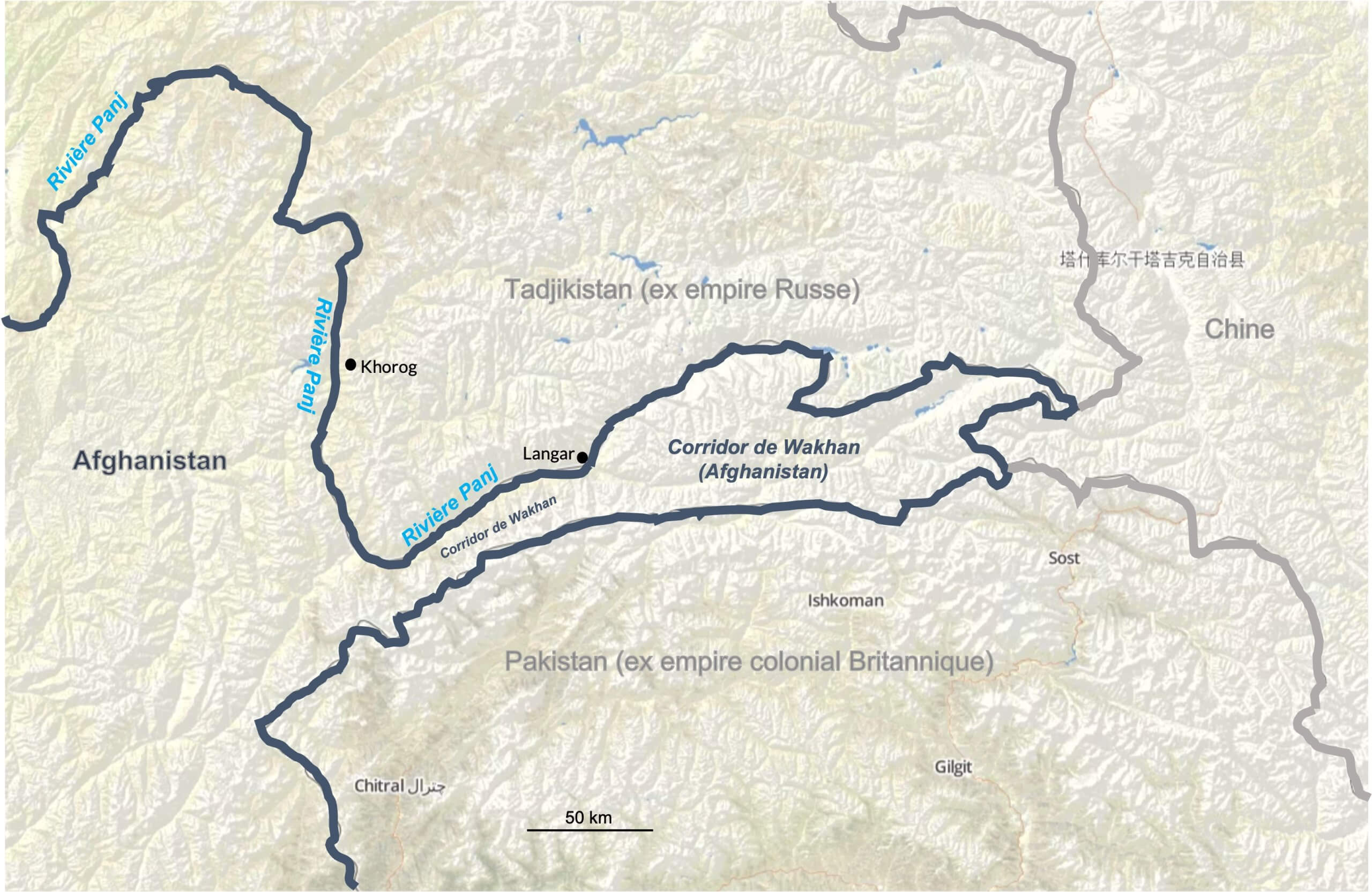 Map of the Wakhan corridor