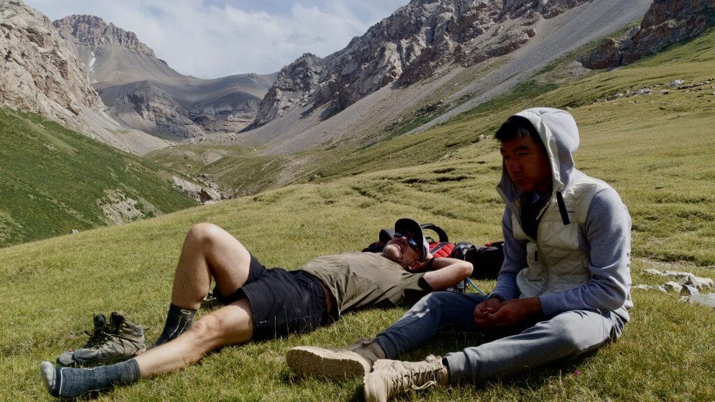 Resting near the Tash Rabat pass