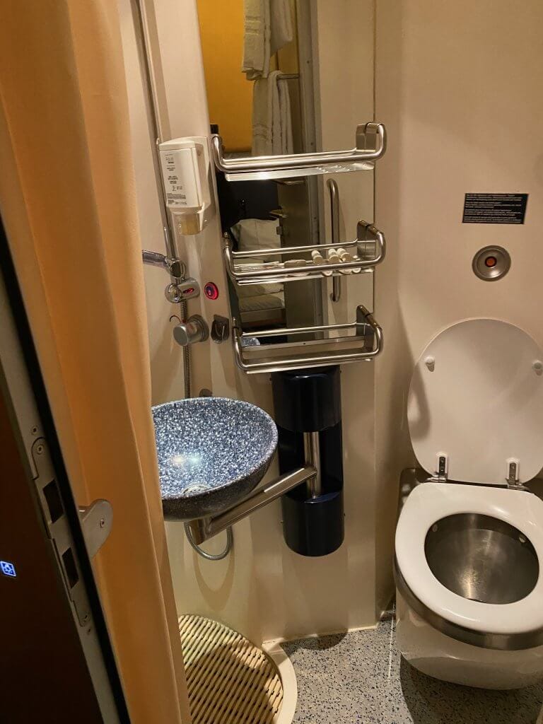Private shower and toilet