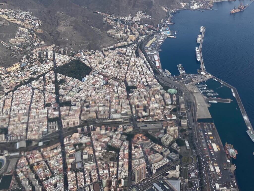 Vue aérienne de Santa Cruz