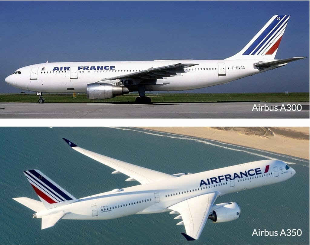 Airbus A300 et A350 Air France