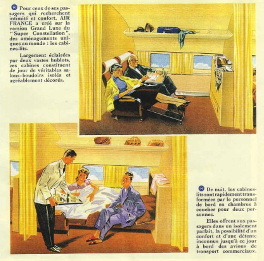 Pub Air France sur les services Super Constellation