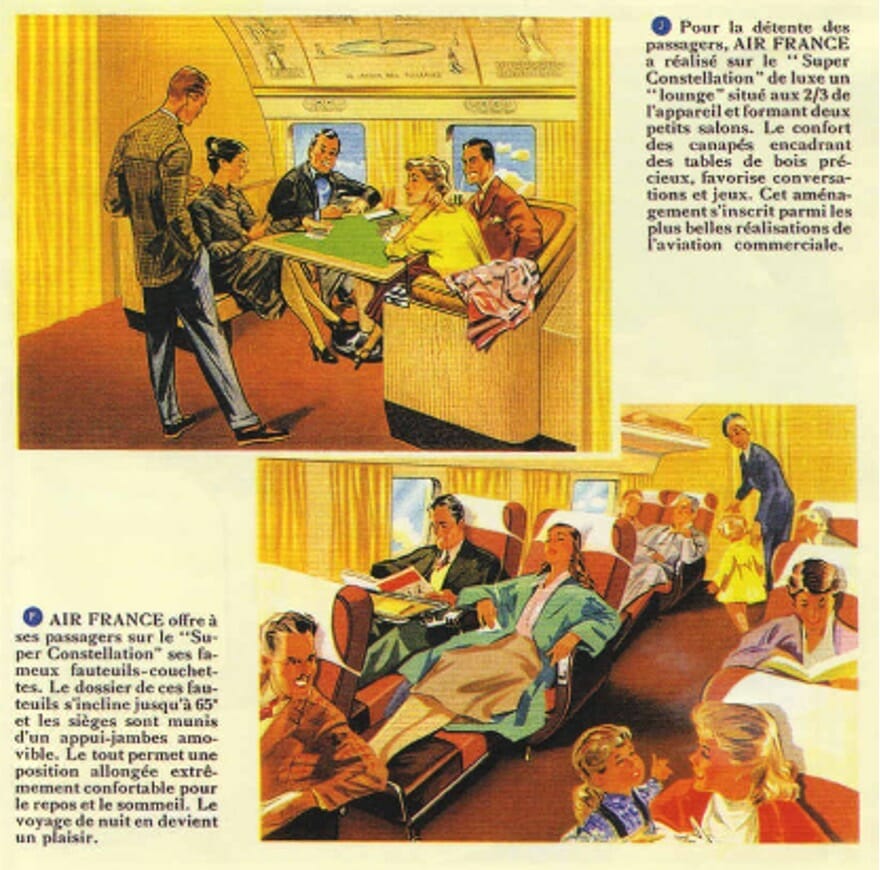 Pub Air France sur les services Super Constellation