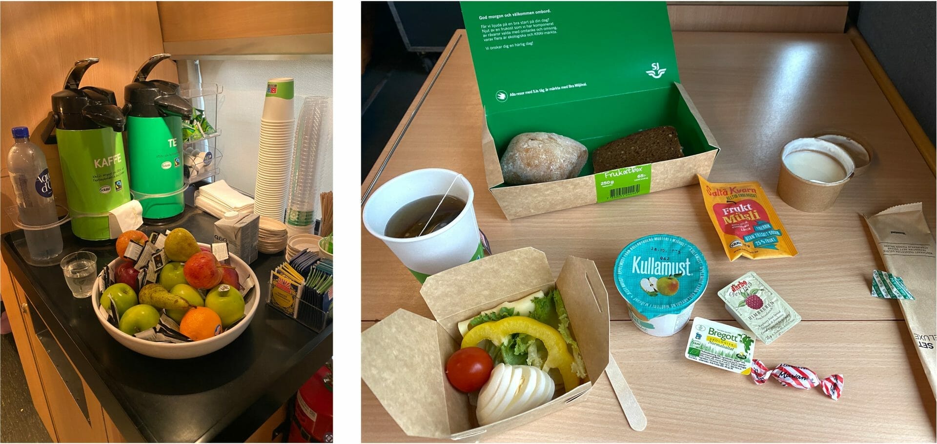 Petit déjeuner 1ere classe à bord du X2000