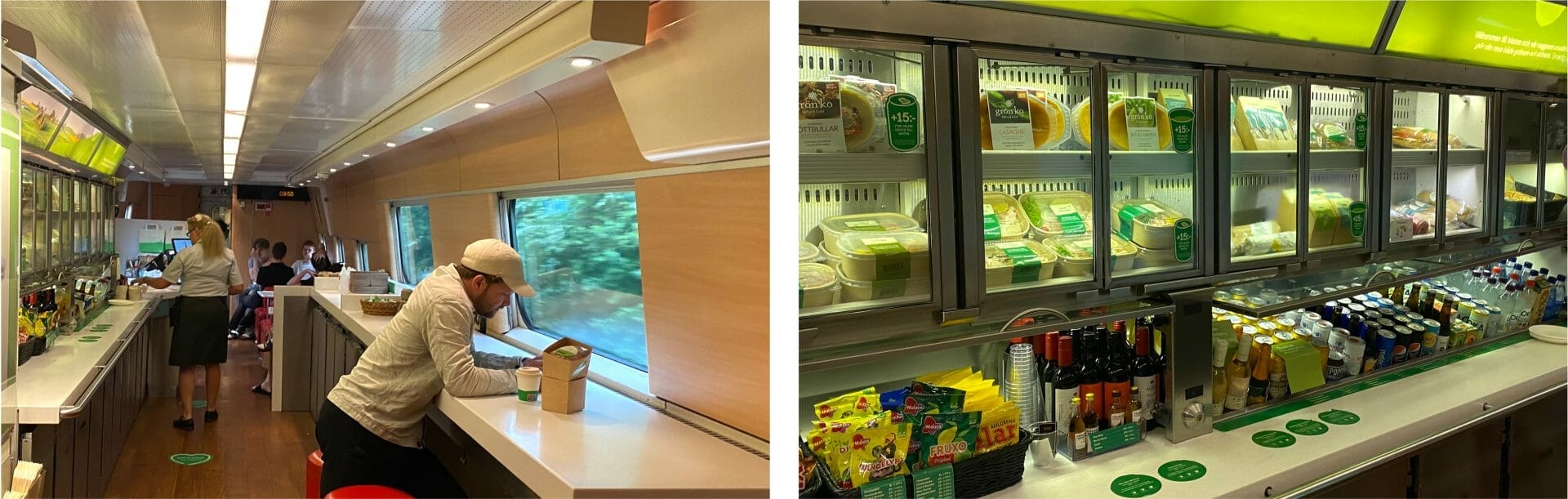 Voiture buffet à bord du X2000