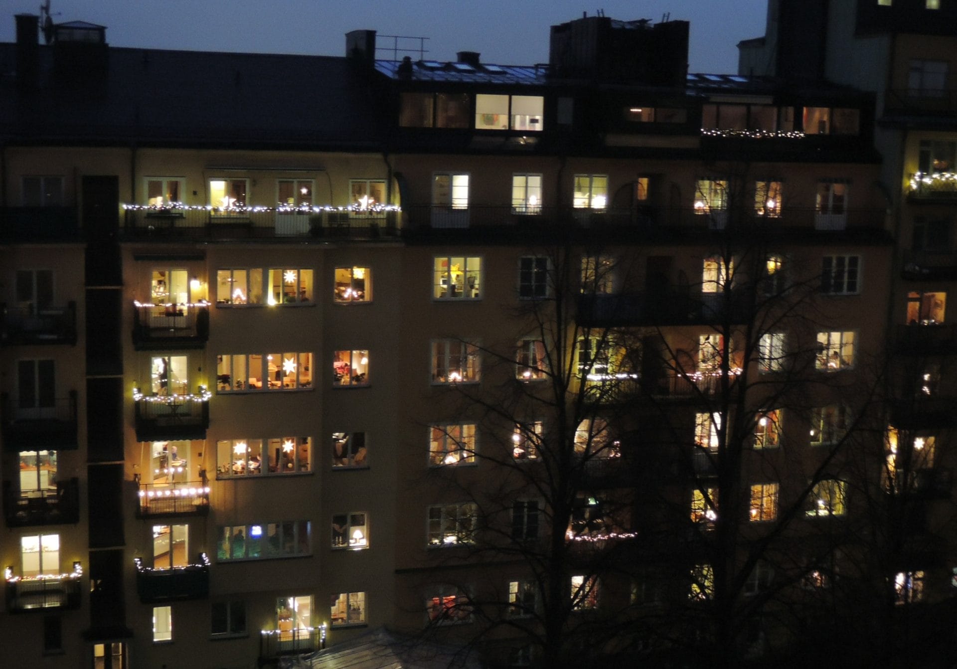 Immeubles illuminés Stockholm
