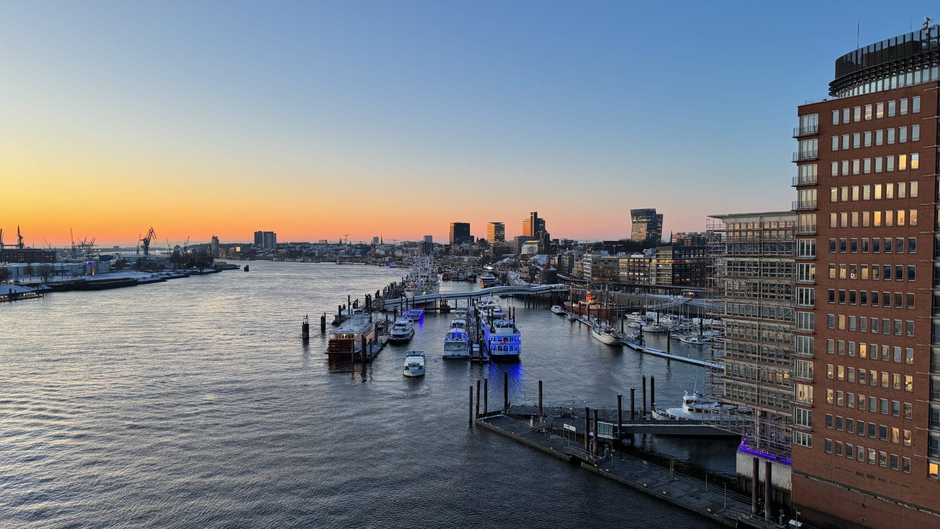 Elbe coucher du soleil