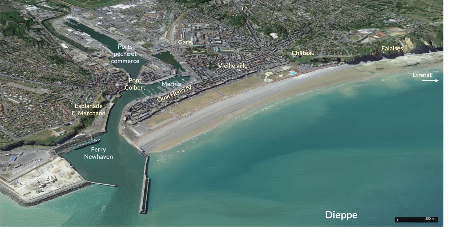 Vue aérienne de Dieppe