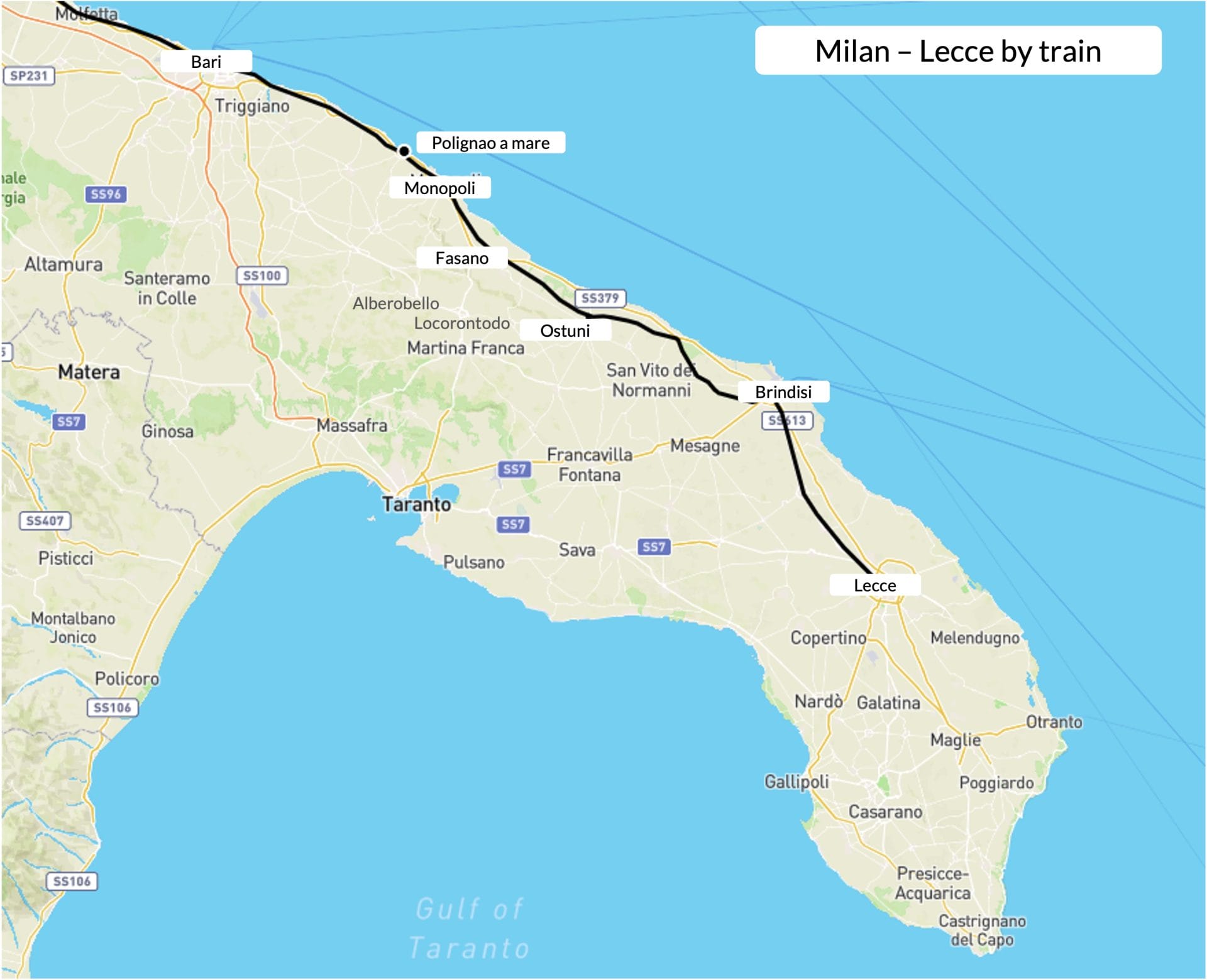 Milan Lecce by train