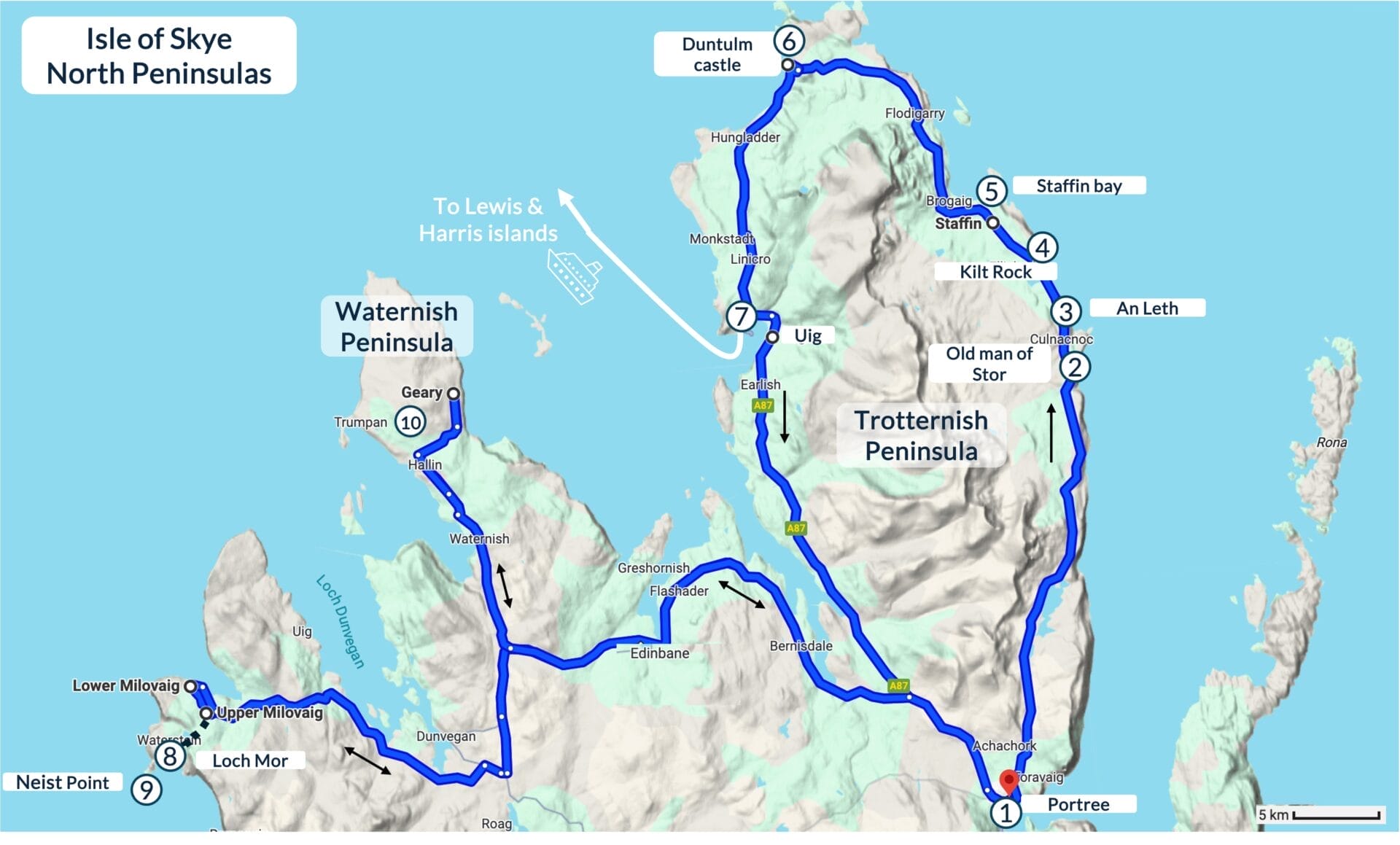 Skye North Peninsulas map