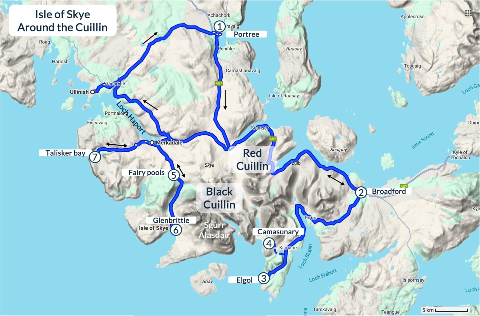 Skye north Peninsulas map