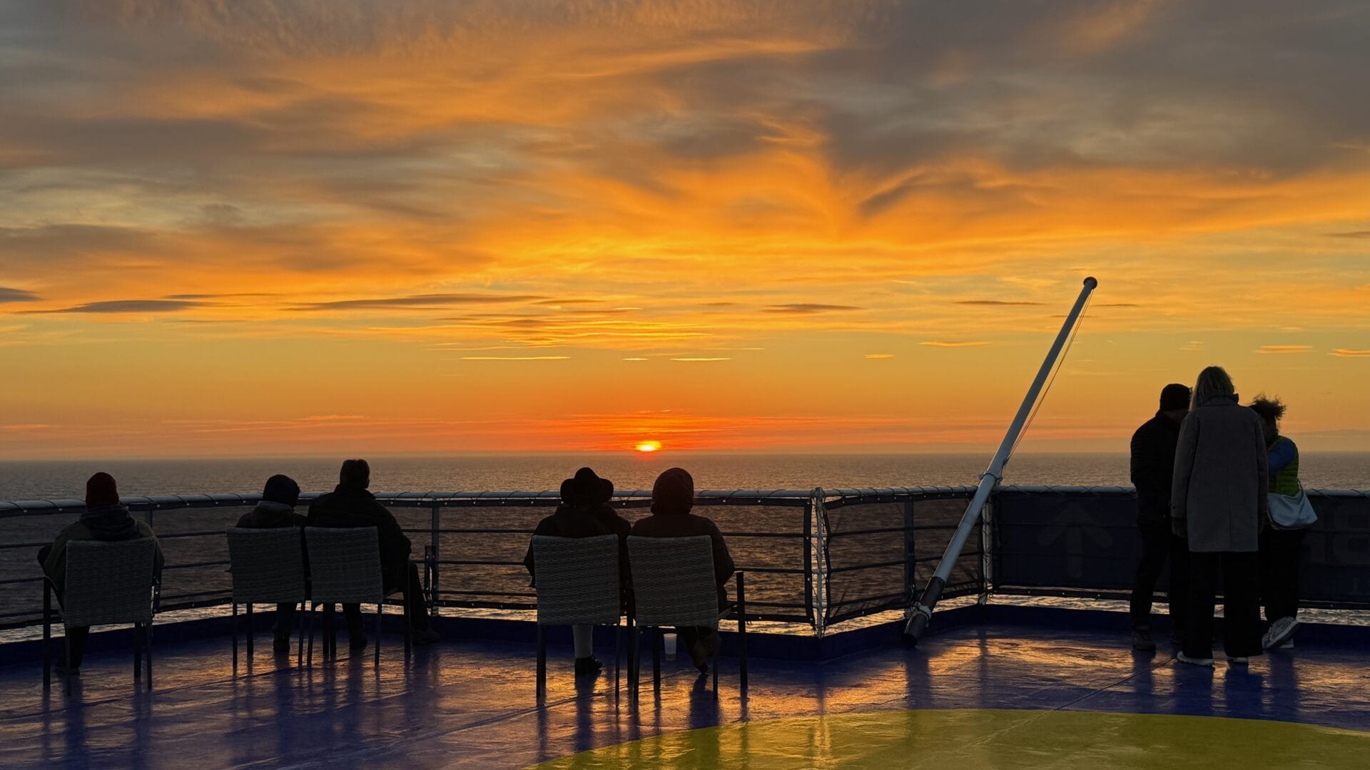 Coucher de soleil sur le Princess Seaways