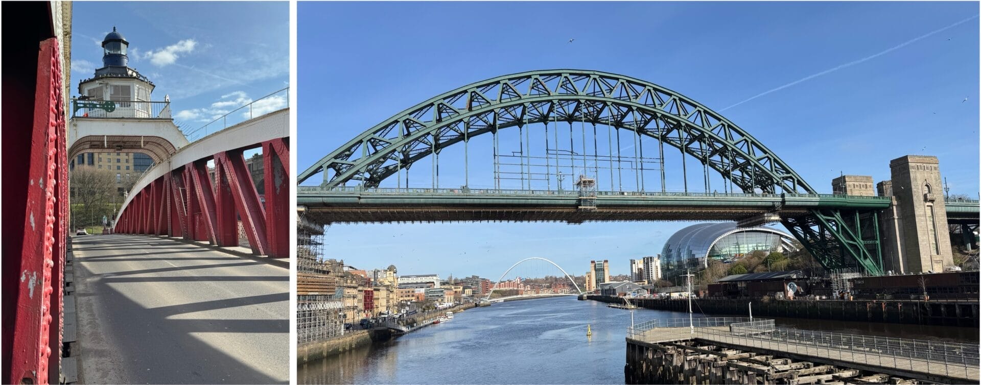 Swing bridge & Tyne Bridge Newcastle