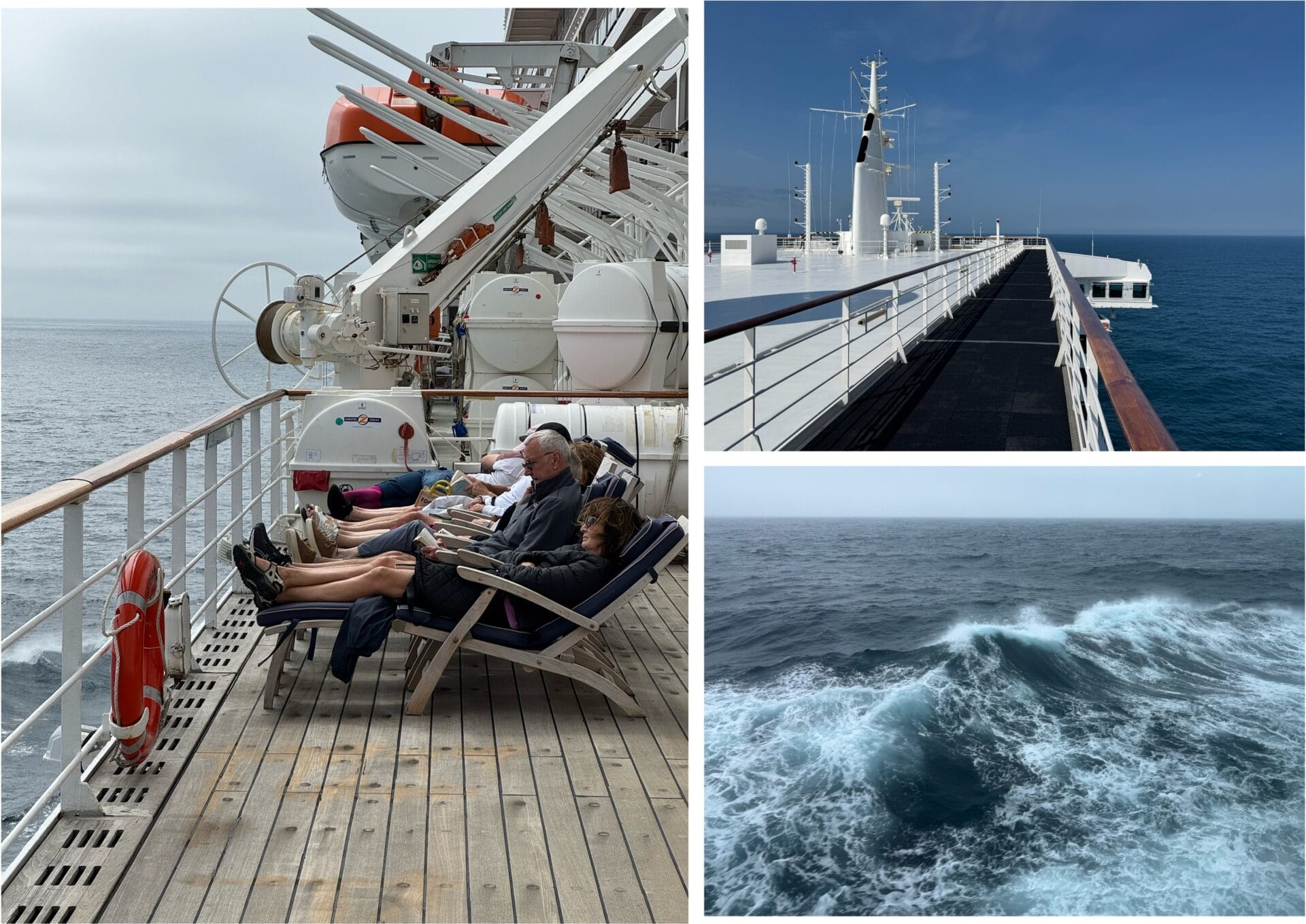 Sur les ponts du QM2