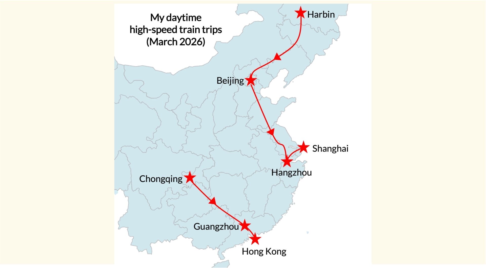 Daytime high-speed trains